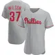 Authentic Men's Weston Wilson Gray Philadelphia Phillies Road Jersey