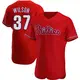 Authentic Men's Weston Wilson Red Philadelphia Phillies Alternate Jersey