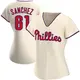 Authentic Women's Cristopher Sanchez Cream Philadelphia Phillies Alternate Jersey