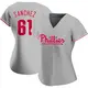 Authentic Women's Cristopher Sanchez Gray Philadelphia Phillies Road Jersey