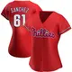 Authentic Women's Cristopher Sanchez Red Philadelphia Phillies Alternate Jersey