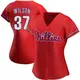 Authentic Women's Weston Wilson Red Philadelphia Phillies Alternate Jersey