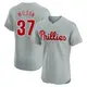 Elite Men's Weston Wilson Gray Philadelphia Phillies Road Jersey