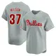 Limited Men's Weston Wilson Gray Philadelphia Phillies Away Jersey