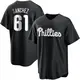 Replica Men's Cristopher Sanchez Black/White Philadelphia Phillies Jersey